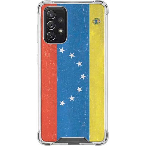 Venezuela Flag Distressed Galaxy A72 5G Clear Case